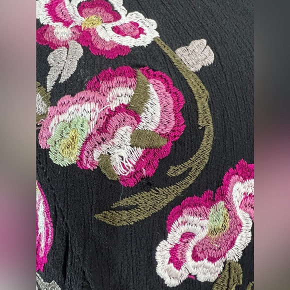 Nanette Lepore Black Whimsigoth Floral Embroidered Fit & Flare Mini Dress 12 - Picture 4 of 14